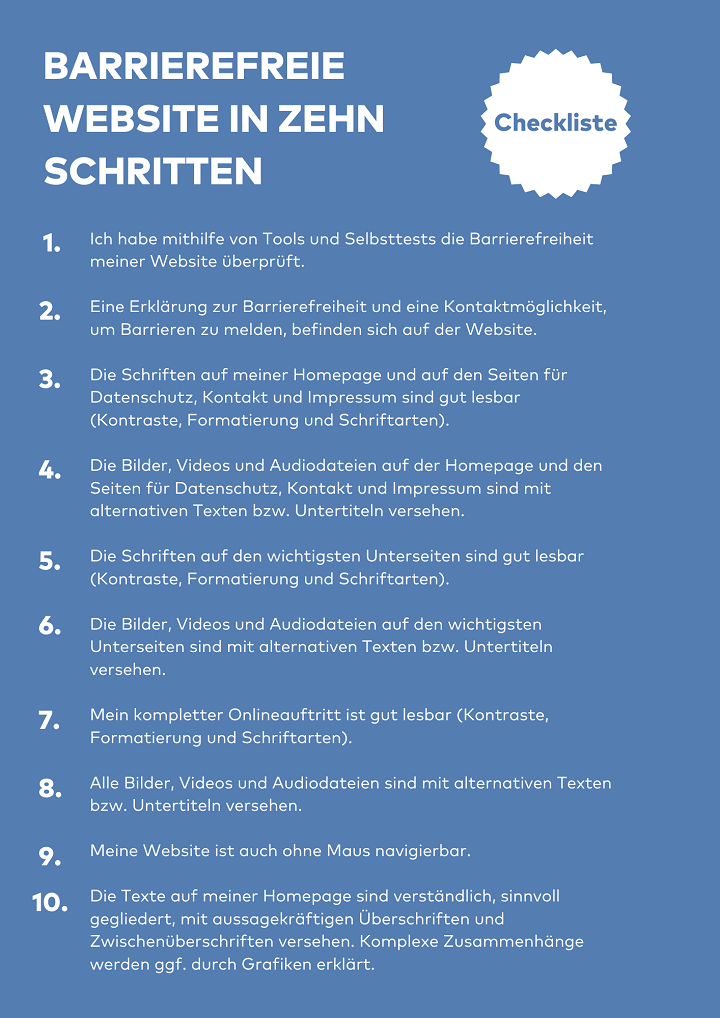 zehn Schritte zur barrierefreien Website