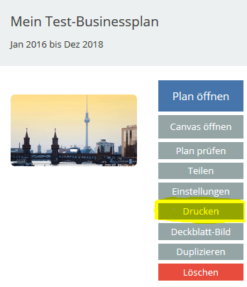 SmartBusinessPlan Screenshot Schaltfläche