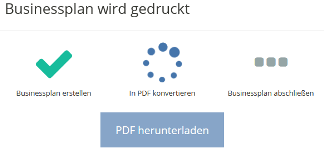 SmartBusinessPlan Screenshot Status Anzeige