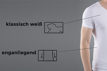 Produkthinweise erklären weißes Tshirt