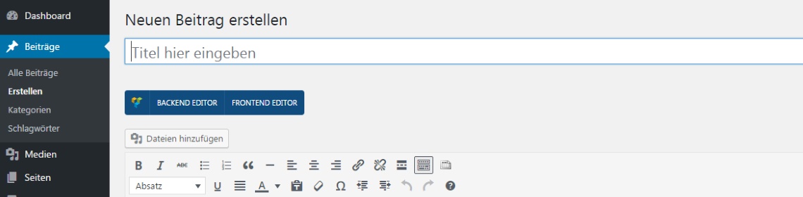Screenshot WordPress