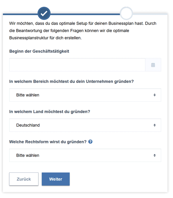 SmartBusinessPlan Screenshot Neuer Businessplan 2
