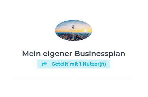 Screenshot: eigenen Businessplan mit anderen Nutzern teilen