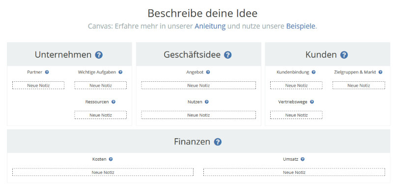 SmartBusinessPlan Screenshot Business Model Canvas